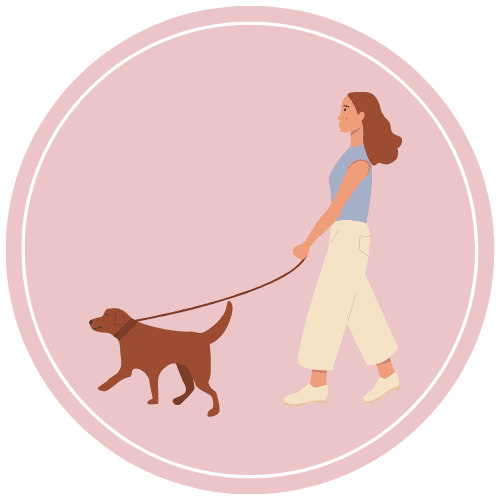 Icon with a dog and walker